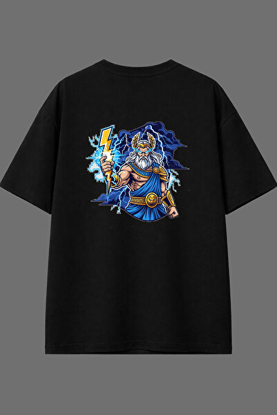 VSRN Μπλουζάκι Electric Man Design με στάμπα στην πλάτη, μαύρο, oversized