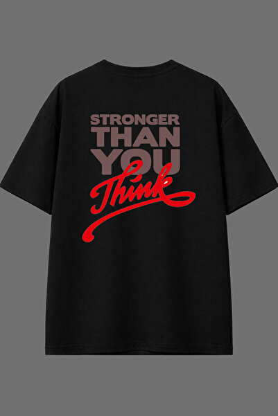 VSRN تي شيرت أسود كبير الحجم بتصميم قوي وطباعة خلفية