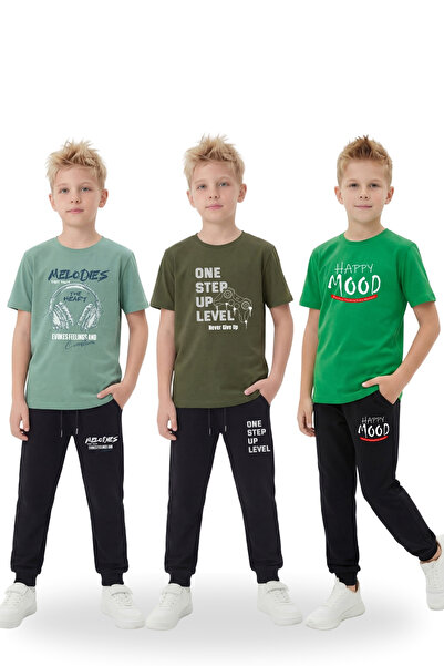 FYK COLLECTİON Boy's 3-Piece Top and Bottom Set – Seasonal Casual Combination