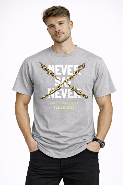 herkesemoda Tricou basic detaliat Never Say