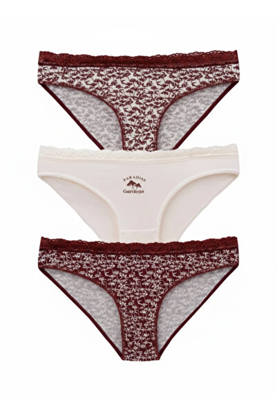 MELİBRA 3-Piece Patterned Women's Bikini Panties