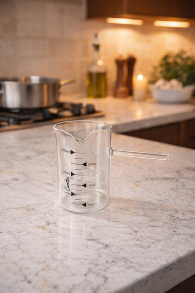 DailyHome Isıya Dayanıklı Cam Borasiklet Ölçü Kabı