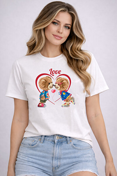 herkesemoda تي شيرت أساسي بطباعة دببة لطيفة وتفاصيل مفصلة