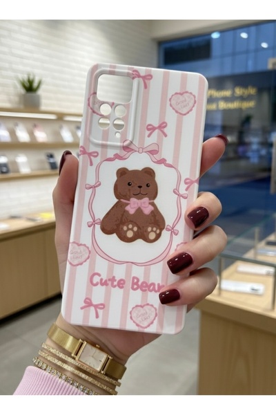 OVADA Redmi note 11 Pro 4G/ Note 12 Pro 4G Uyumlu Ayıcık Fiyonk Baskılı Silik...