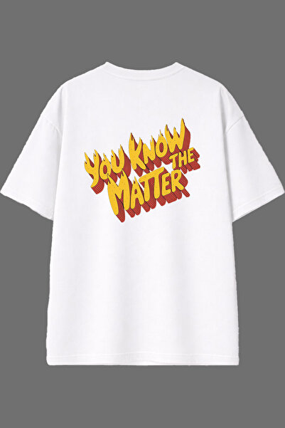 VSRN You Know Design Back Printed White Oversize t Shirt
