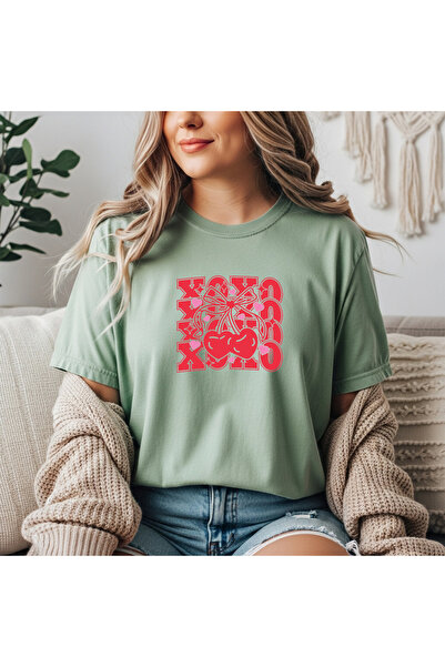 herkesemoda Basic T-Shirt with Print Detail