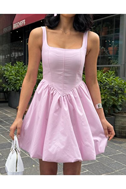 LİSAA BUTİK Rochie mini prințesă cu guler pătrat