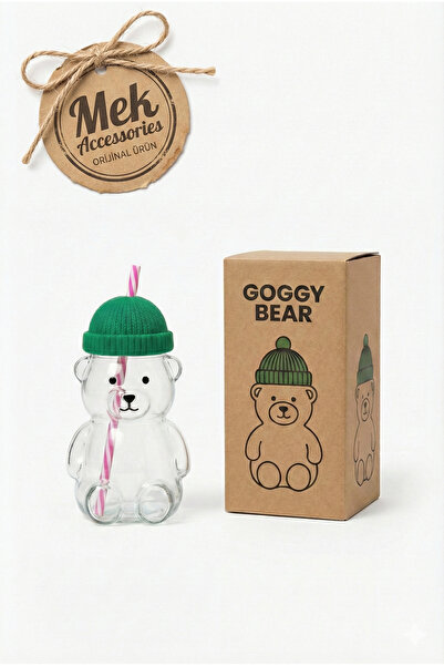 Mek Accessories Goggy Bear Borosilicate Glass Mug with Teddy Bear Figure and ...