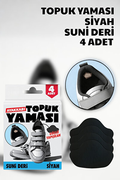 Nandy Home 4 Adet Topuk Yaması Siyah Suni Deri - Güçlü Yapışkan SİYAH