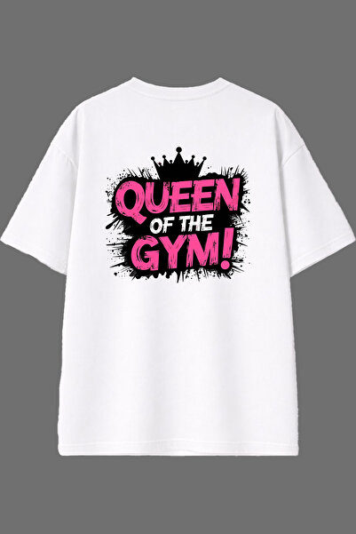 VSRN Of the Gym Design Back Printed White Oversize T-Shirt