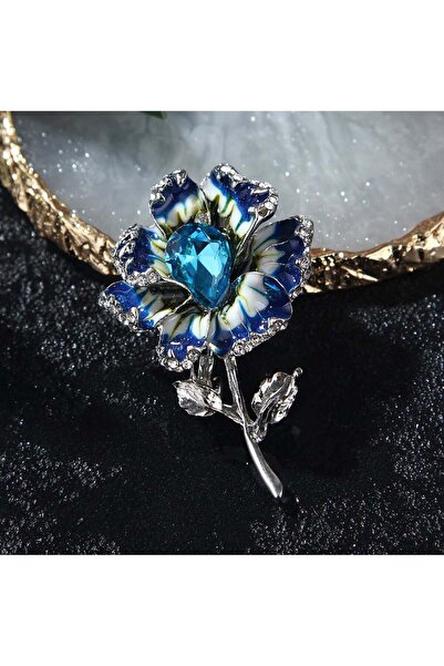 ShinyBeauty Martisor Brosa Floare Blue Royale