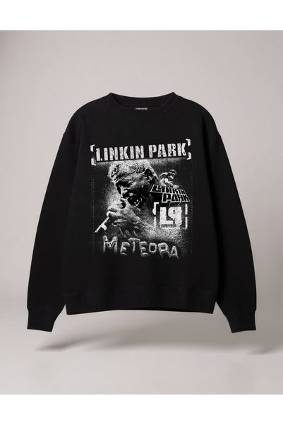 RF Studio Linkin Park Printed Unisex Oversize 100% Cotton 3 Thread Raster Swe...