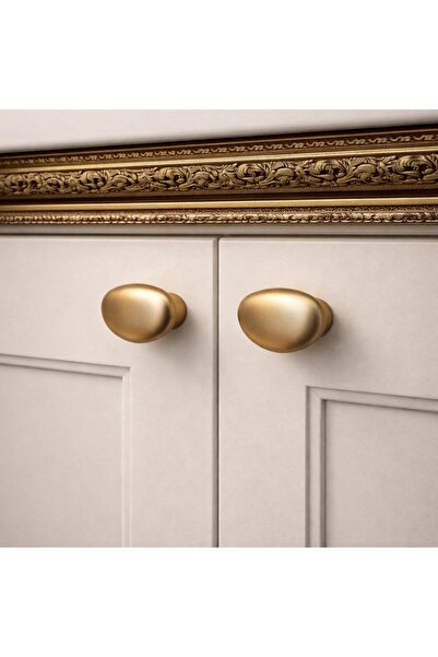 Porcellana Perla Gold Stone Handle - Porcelain Cabinet Drawer Kitchen Bathroo...