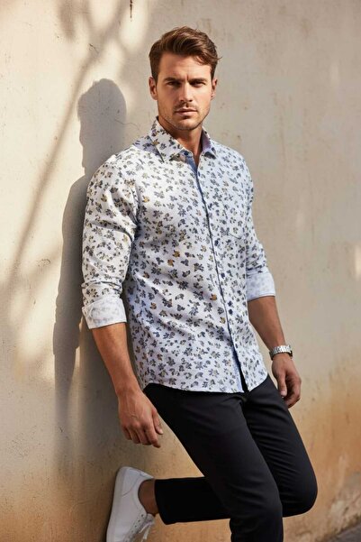 Louis Fabel Floral Long Sleeve Men's Shirt