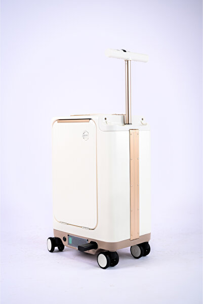 MAC CENTER Smart wheeled suitcase – vertical design with front drawer and con...