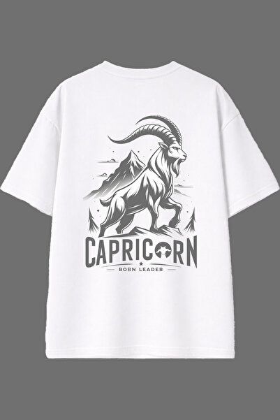 VSRN Tricou oversize alb cu imprimeu pe spate Mountain Goat Design