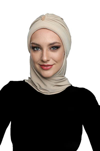 elysianfidan Turban pregătit, brodat cu perle, cu eșarfă cu perle, brodat man...