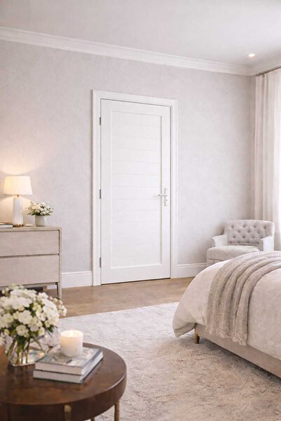 şekerdecorium Pvc Beyaz Wc ve Banyo Kapısı 80*200 – Suya Dayanıklı (Sağ Ve So...