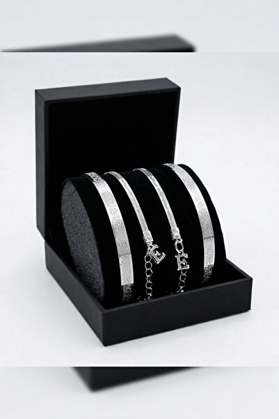 PURE BERRY AYETEL KÜRSİLİ HARF EKLİ SEVGİLİ ÇİFT ARKADAŞLIK GÜMÜŞE GÜMÜŞ ÇELİ...