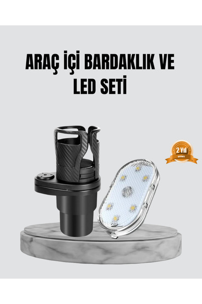 ZERO LAND DRNDS 360 °   Set auto cu suport rotativ dublu pentru pahare și lum...