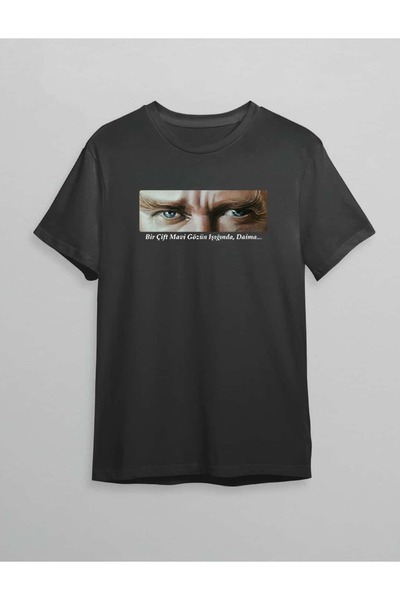 velmorafashion تي شيرت مطبوع عليه أتاتورك بتاريخ 10 نوفمبر - أسود -