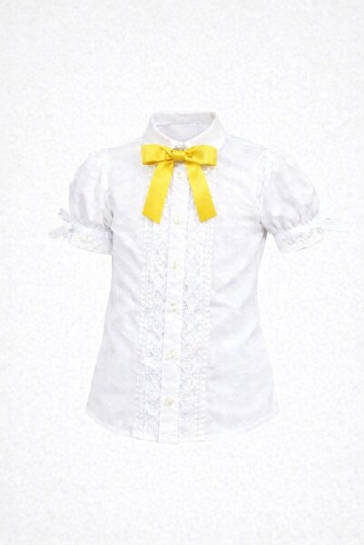 Kuraff Giyim Girls' Special Day Shirt with Ruffle Detail on the Front