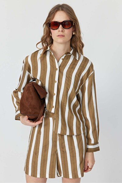 PAULMARK Жіноча сорочка в товсту смужку