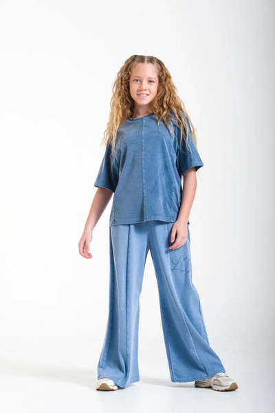 LOCO LOCO Set 2 piese pentru fete: tricou și pantaloni 8167