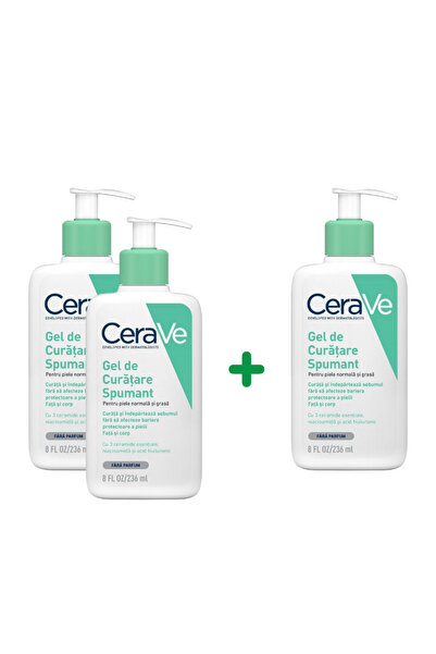 CeraVe 2+1 Promo Pack Of Foaming Cleanser for Face, 3x 236 ml