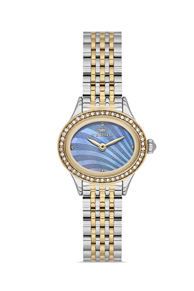 FERRO Silver and Yellow Steel Cord Women's Wristwatch Fl21753Awt-D15 3Atm Wat...