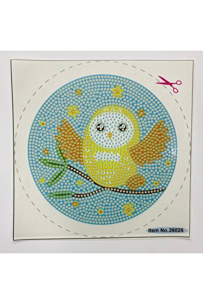 EleganTShoP 5D Tapiserie cu mărgele adezive Mozaic Tablo Pano 16*16 cm Bufniță