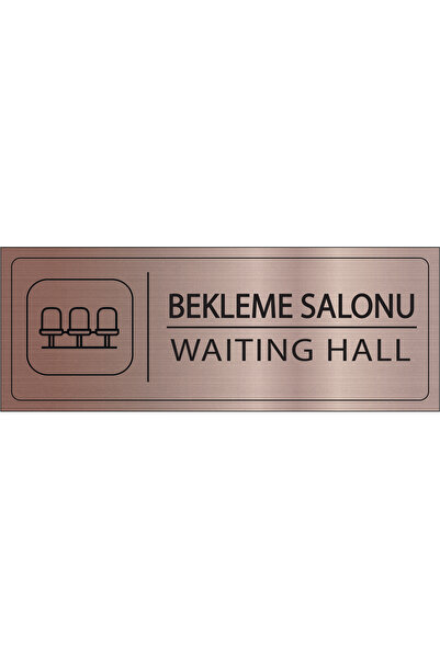 Mayeka Bekleme Salonu İsimlik Bronz Metal Kapı İsimliği Levhası Yönlendirme T...