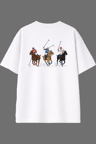 VSRN Tricou oversize alb cu imprimeu la spate At Game Design