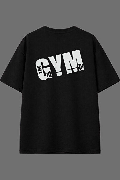 VSRN Μπλουζάκι Gym 1 με σχέδιο και στάμπα στην πλάτη, μαύρο, oversized