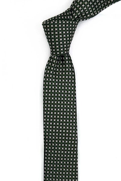 Kravatkolik 4,7 см Зелений мотив Ультра тонкий шовковий краватка IK2327