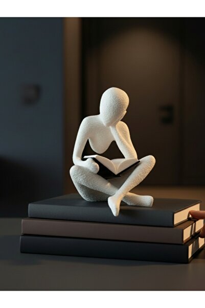 Puzimo Modern Okuyan İnsan Biblosu | Minimalist Dekoratif Kitap Okuyan Figür ...
