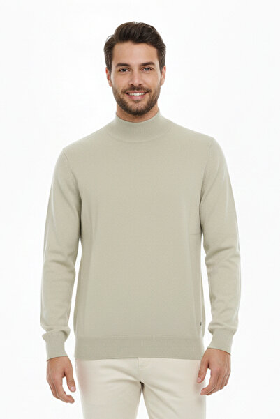 Pulltonic Men's Half Turtleneck Solid Sweater