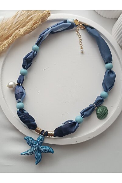 La fee aksesuar Fular Bandana Kolye Deniz Yıldızı İstiridye İnci Polimer Kil ...