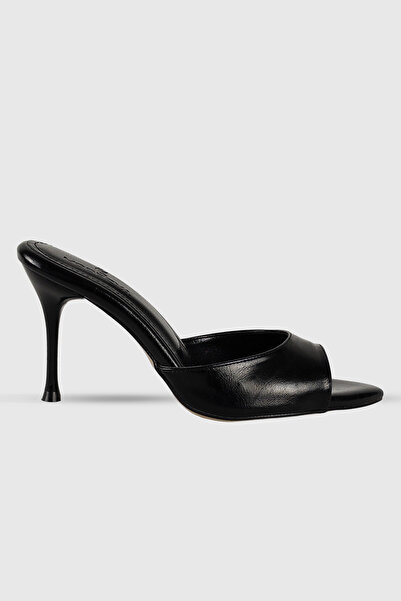 Modezya Gloria black matte single strap women's high heeled shoe