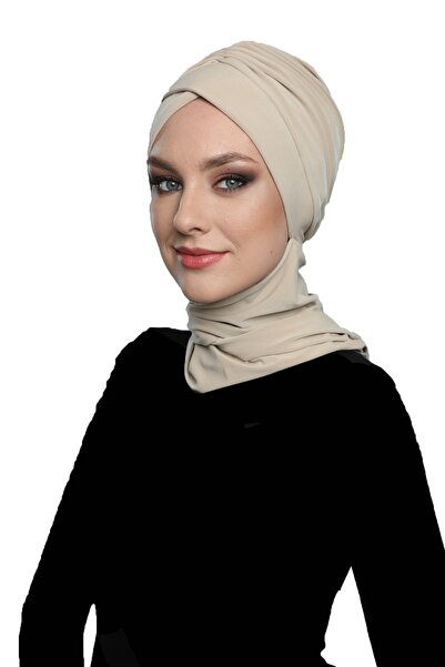 elysianfidan Шал Kardelen с подплата, бежов тюрбан, хиджаб, басейн и външен к...