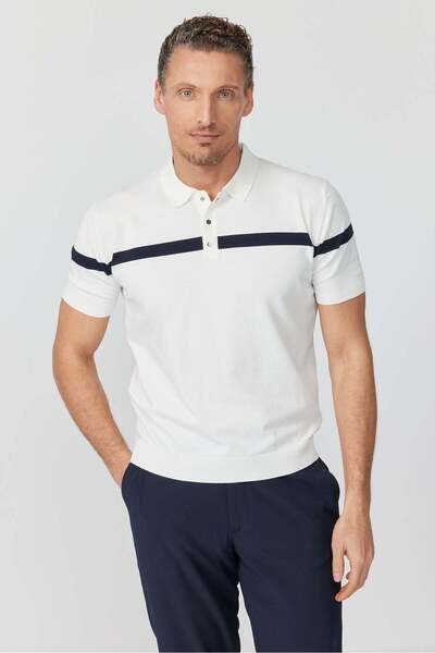 PAULMARK Men's Polo Neck Knitwear T-Shirt