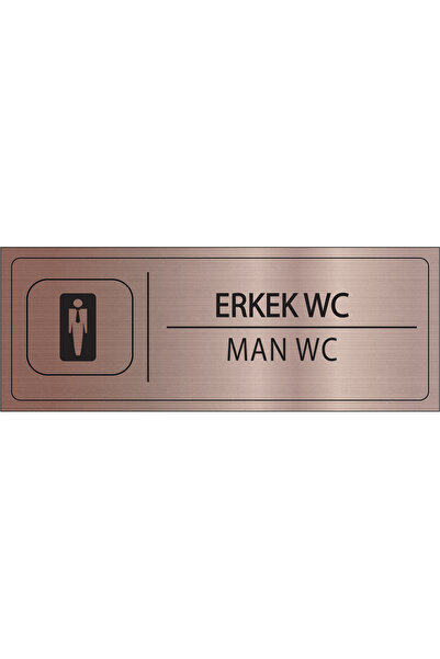 Mayeka Erkek Wc İsimlik Bronz Metal Kapı İsimliği Levhası Yönlendirme Tabelası