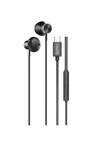 QUFEX Type-C Wired Earphones, Black - QHF32