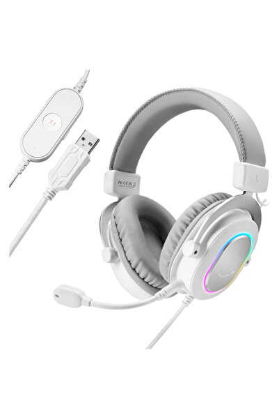 Fifine Wired Headphones with Microphone On-ear White