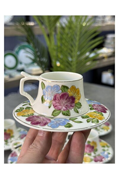 Doğudeko Luxury Porcelain 6-Piece Rosson Cup Set