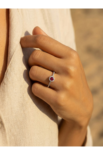 Çelikoğlu Kuyumculuk 14 AYAR ALTIN PEMBE TAŞLI YÜZÜK 1,40 GR