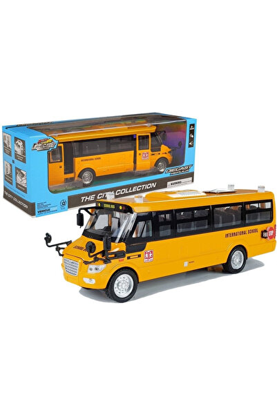 Three top online Metal School Bus with friction drive Die Cast Model