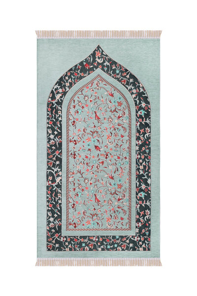 Bursa İpek سجادة صلاة منسوجة خاصة بنمط رافزا بالنعناع