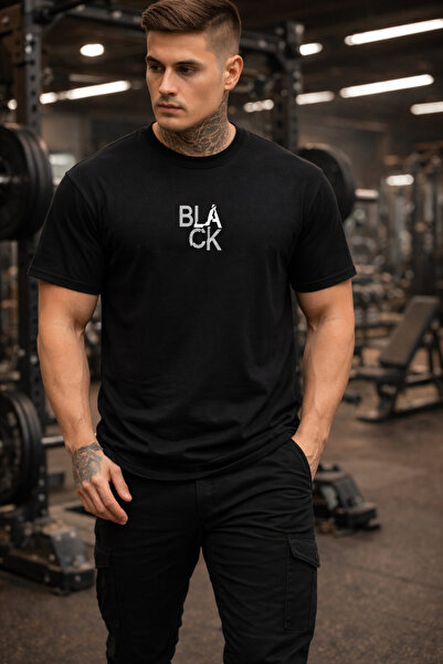 dont quıt Black Comfortable Fit T-Shirt Black Logo