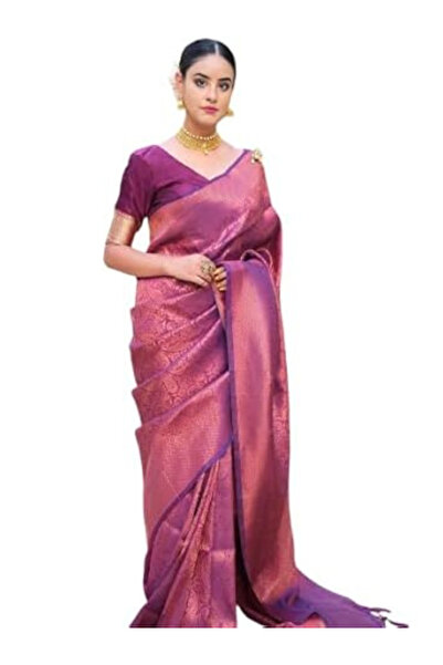 MYSMAR Purple Silk Saree - MAF3592 | Purple